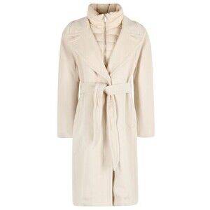 Moorer Cream Wool Coat With Removable Down Bib - NWT
